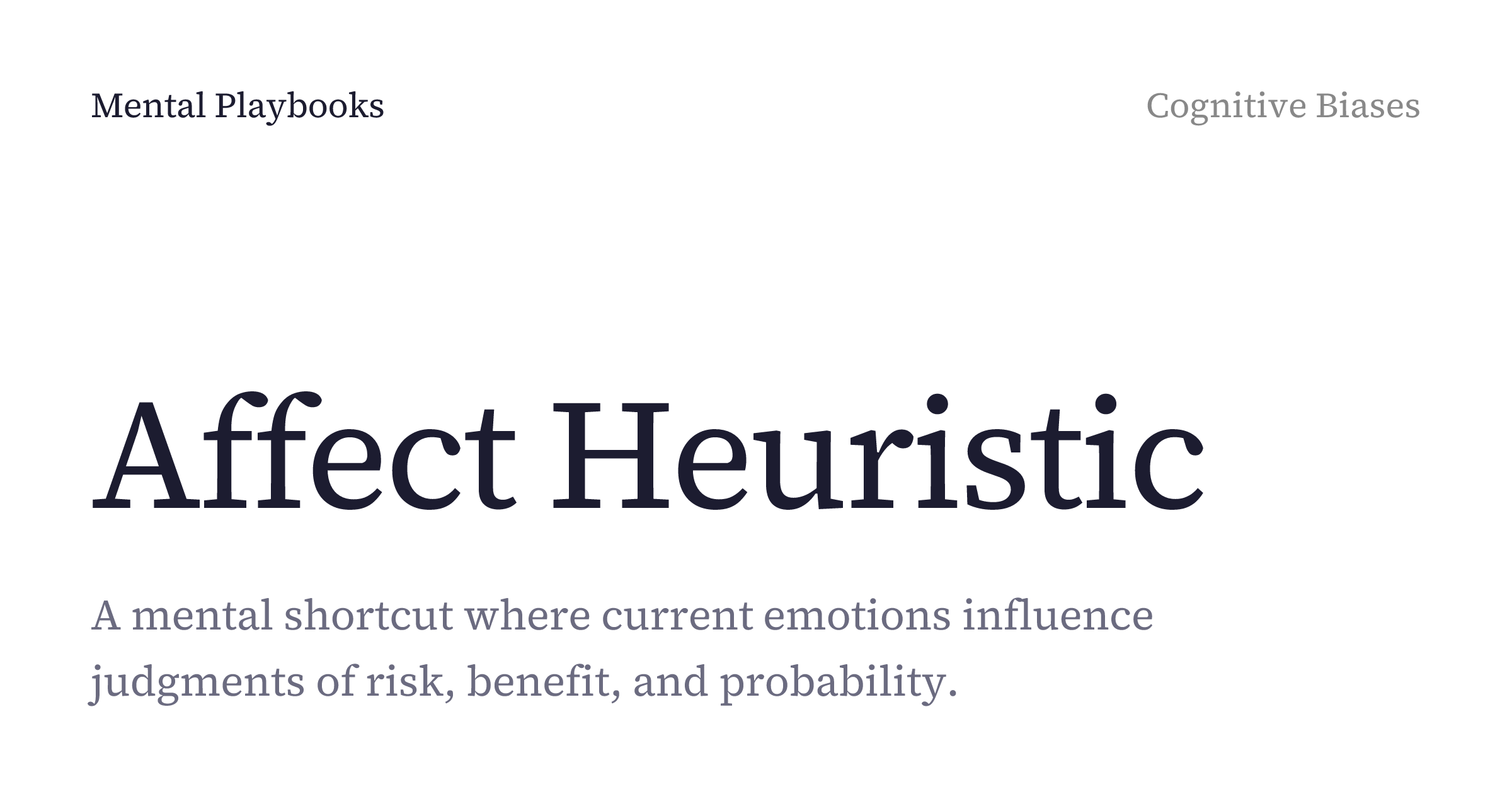 Affect Heuristic: definition, examples, and how to apply it | Mental ...
