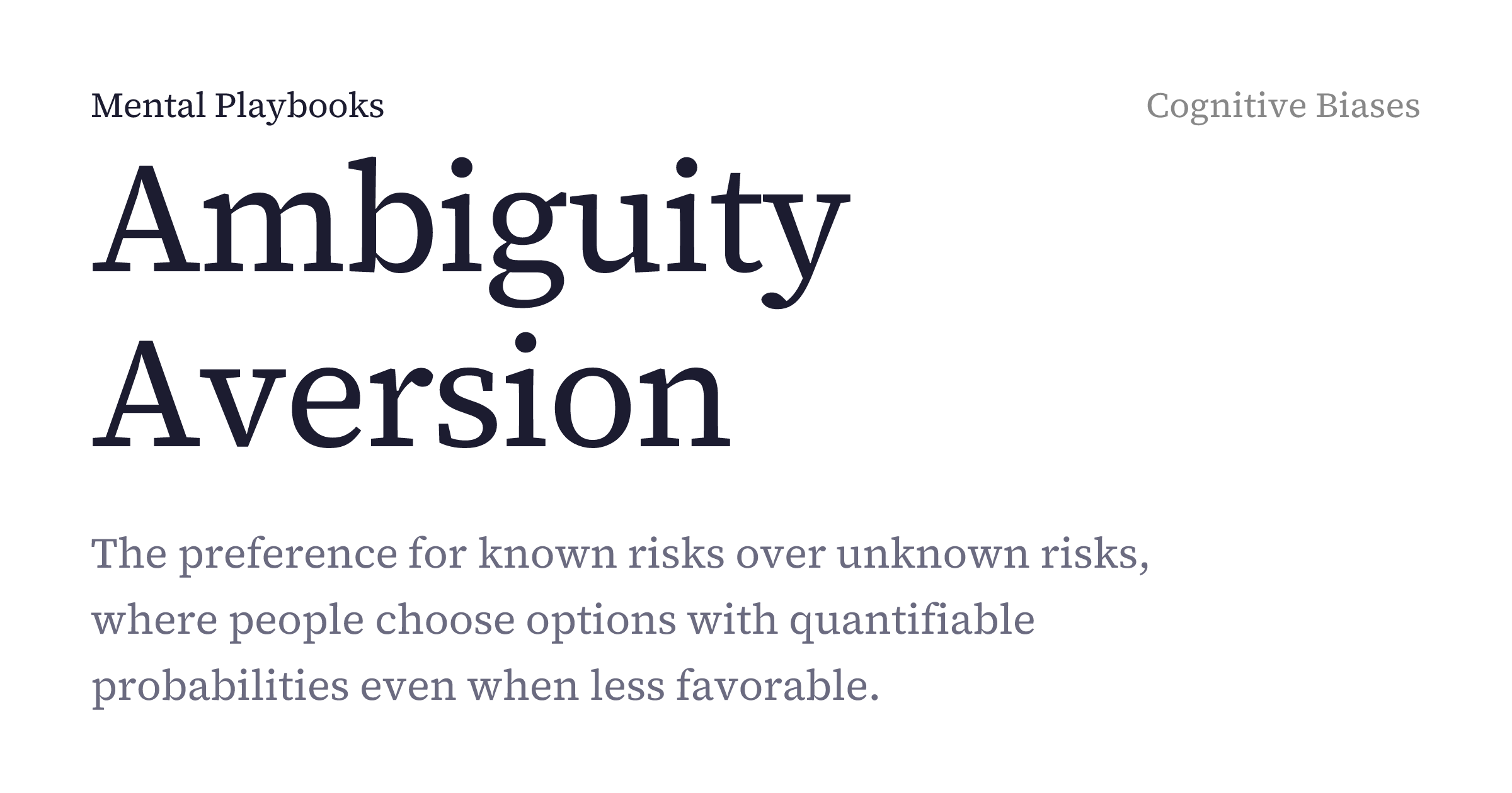 Ambiguity Aversion: definition, examples, and how to apply it | Mental ...