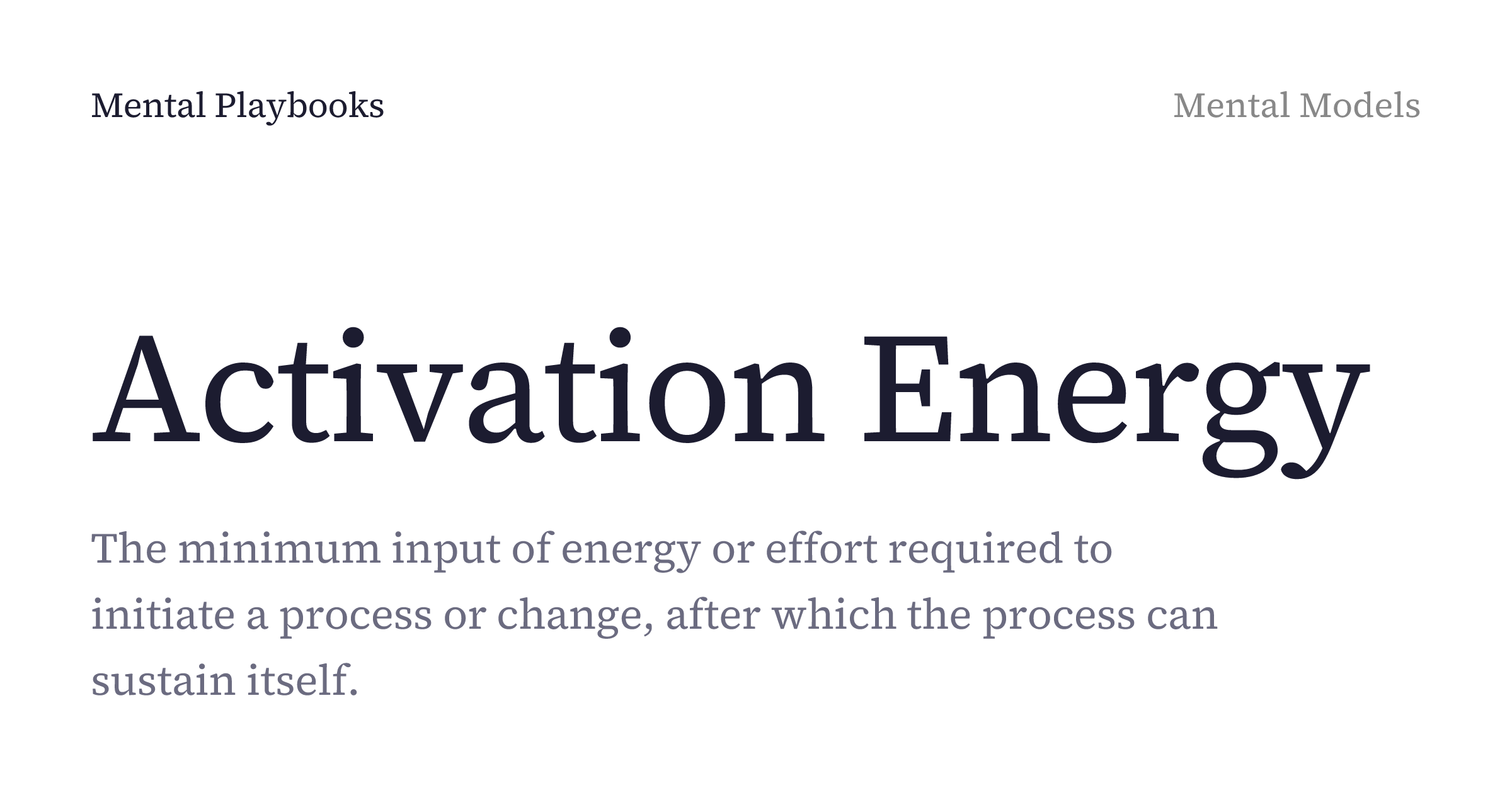 Activation Energy: definition, examples, and how to apply it | Mental ...