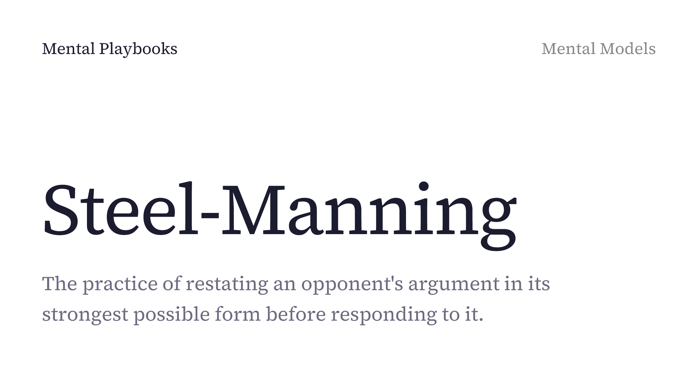 Steel-Manning: definition, examples, and how to apply it | Mental Playbook